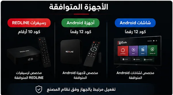 اشتراك PlusIPTV+ لأجهزة Redline وAndroid والشاشات المتوافقة